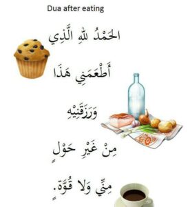 After Eating Dua in Arabic, English & Transliteration